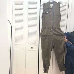 Guess Khaki Sleeveless Jumpsuit